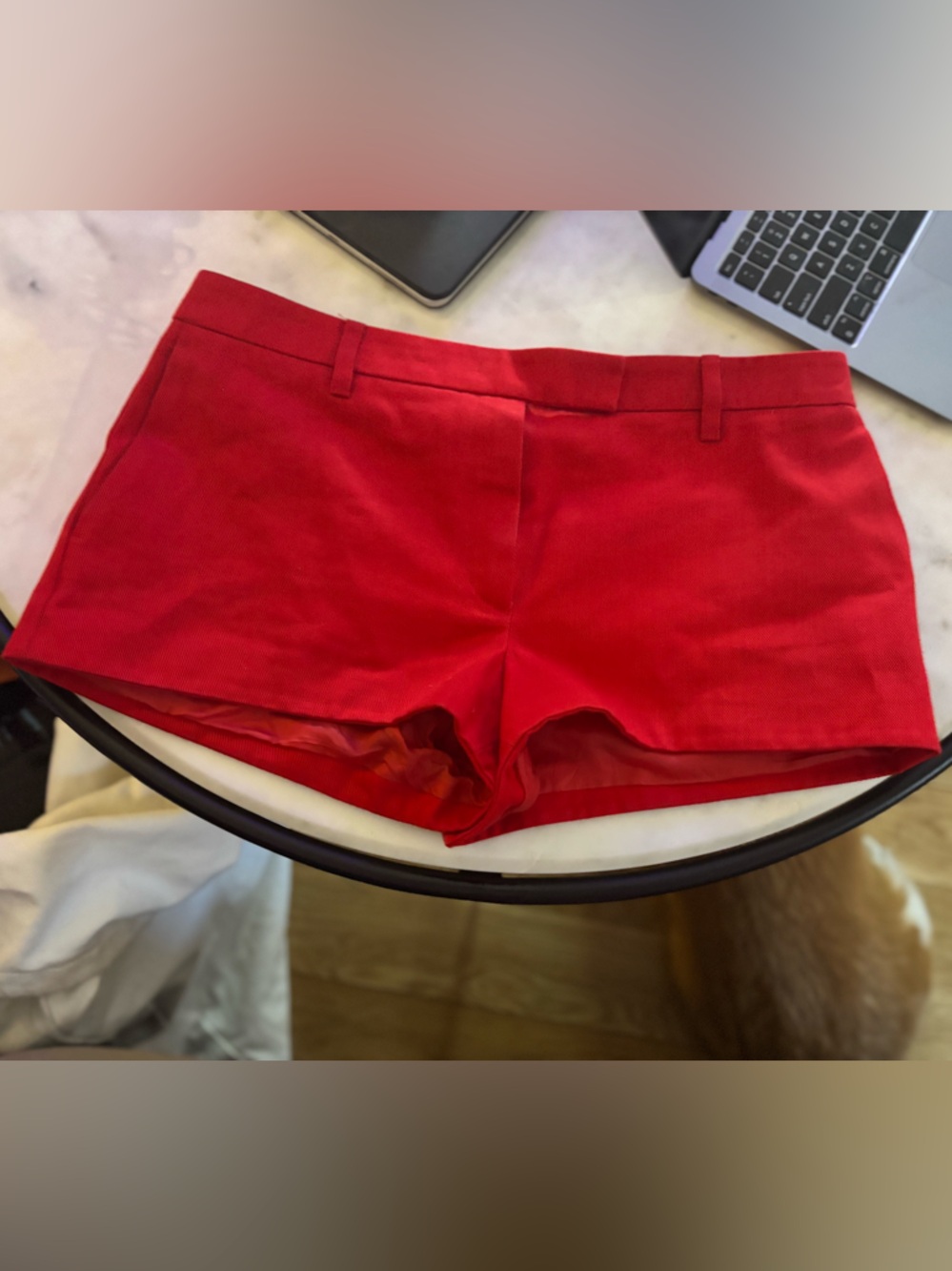 Prada Red High-Waist Tailored Shorts
